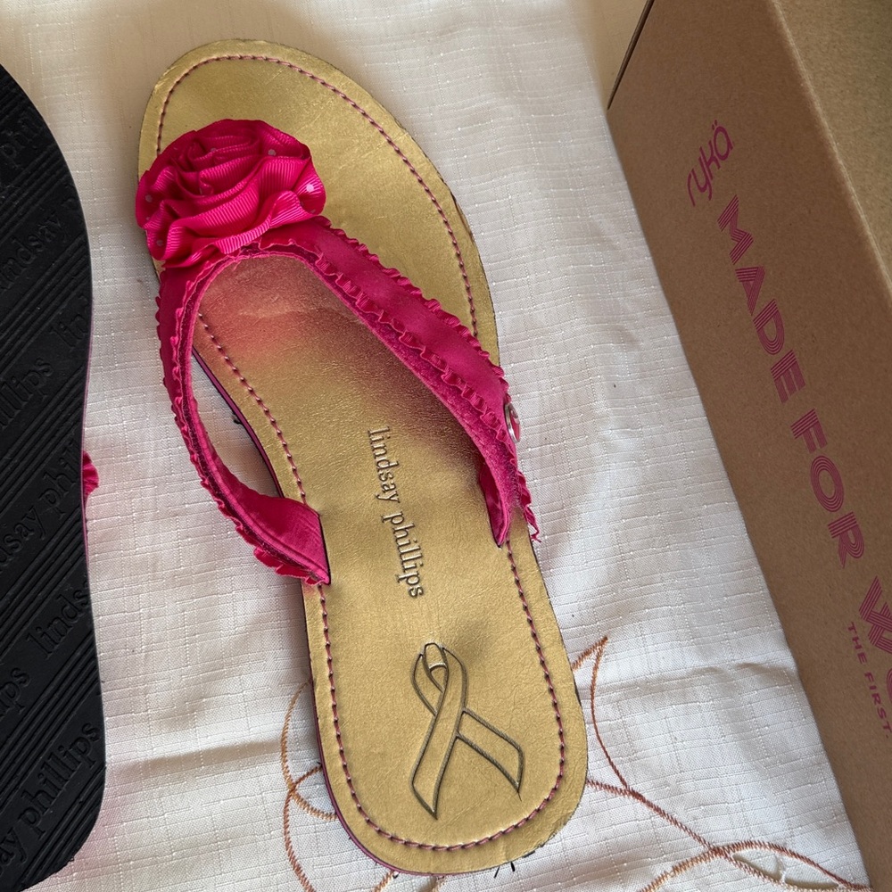 Lindsay Phillips Fuchsia Floral Flip Flops